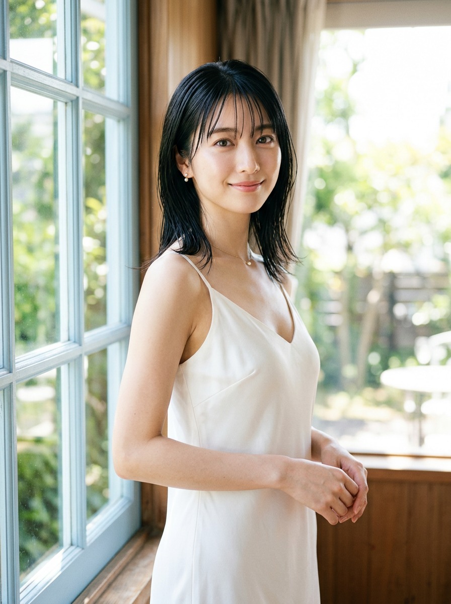 AI生成画像 - 白シャツ窓辺